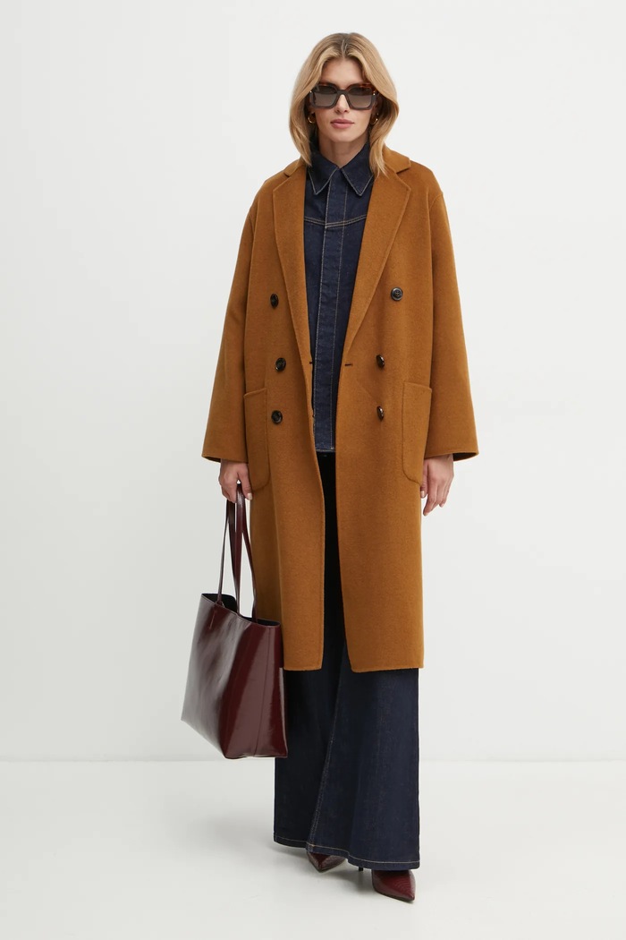 Τζιν πουκάμισο Victoria Beckham 1424DSH006123A σκούρο μπλε AW24