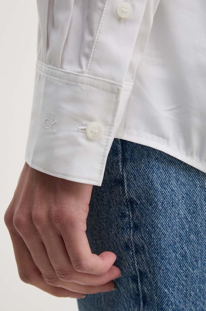 Pamučna košulja Calvin Klein K20K207670 bijela