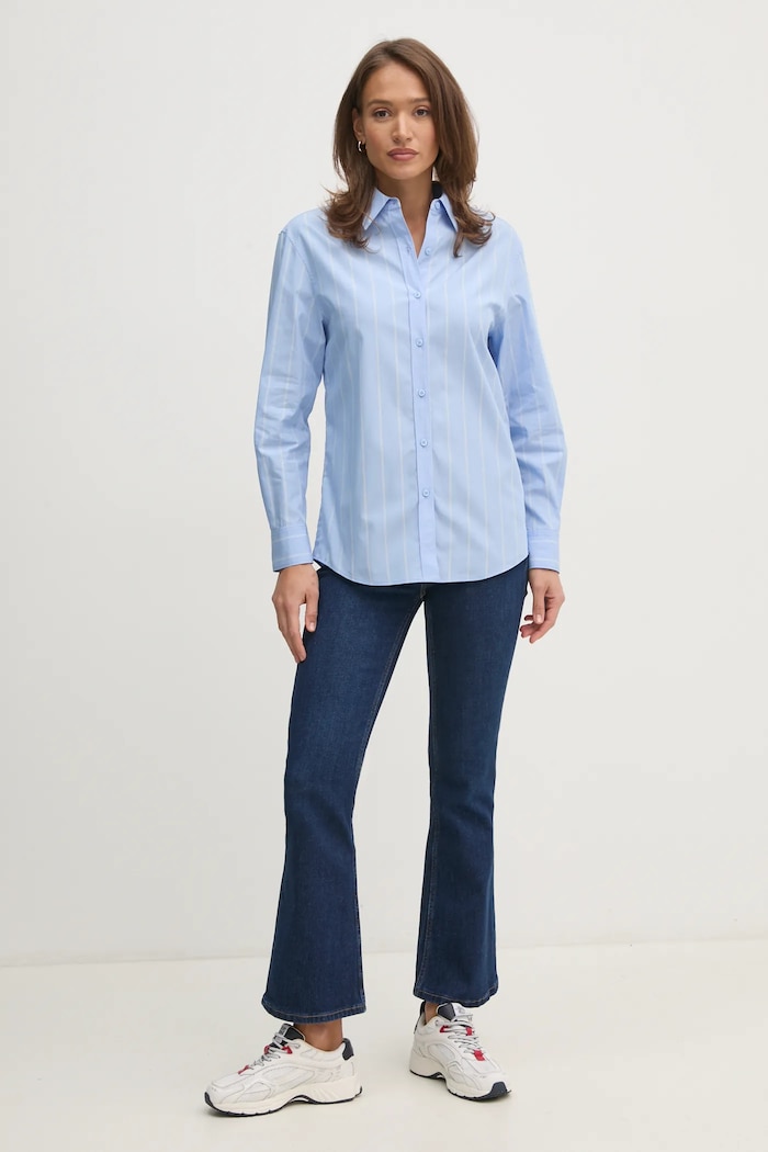 Bavlnená košeľa Calvin Klein K20K207670 modrá SS25