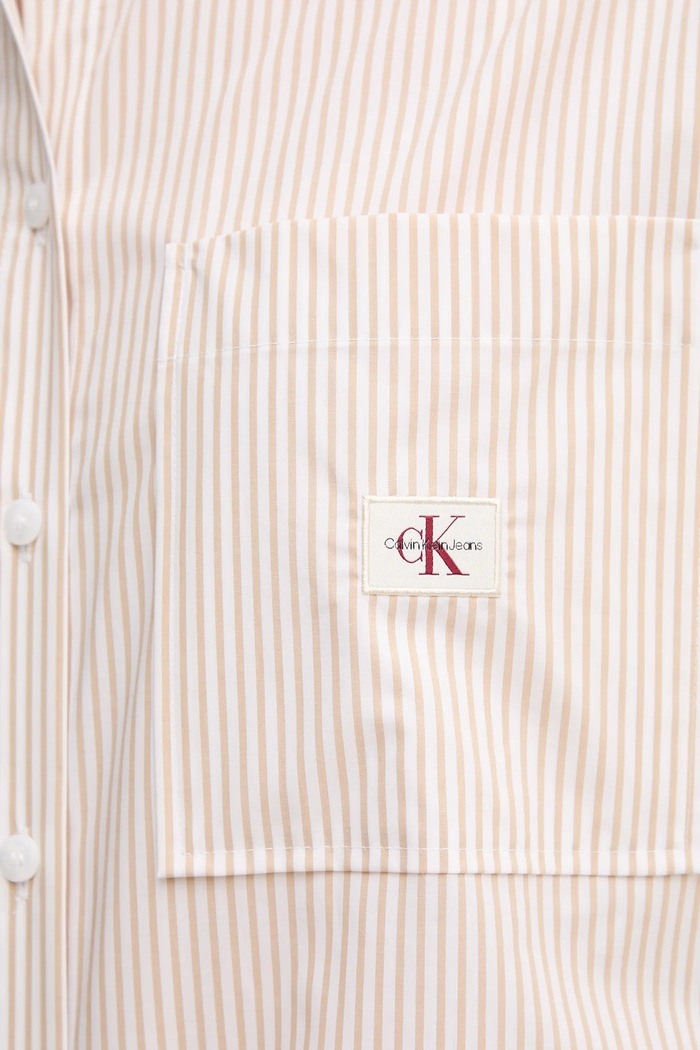 Calvin Klein Jeans koszula bawełniana J20J224436 beżowy