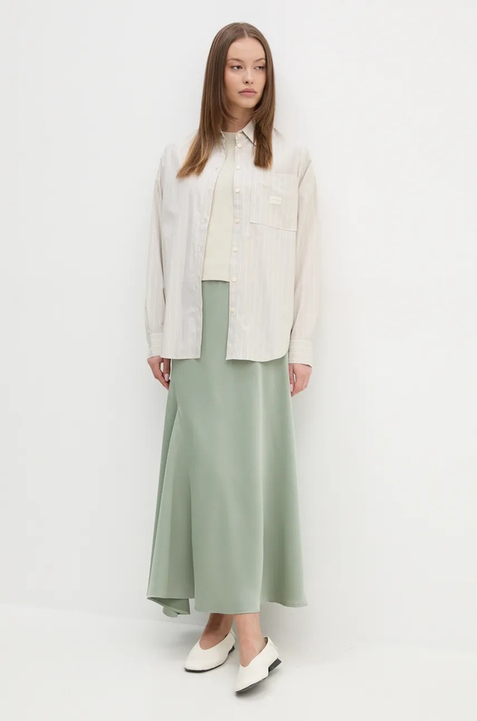 Bavlněná košile Calvin Klein Jeans J20J224436 béžová SS25