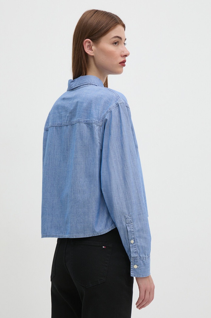 Odzież Calvin Klein Jeans koszula bawełniana J20J224899 niebieski