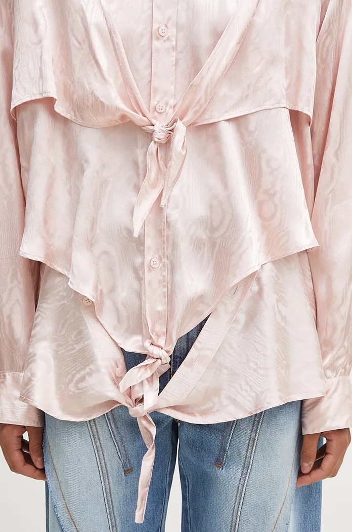 Martine Rose shirt Knotted Shirt pink 436WS08106