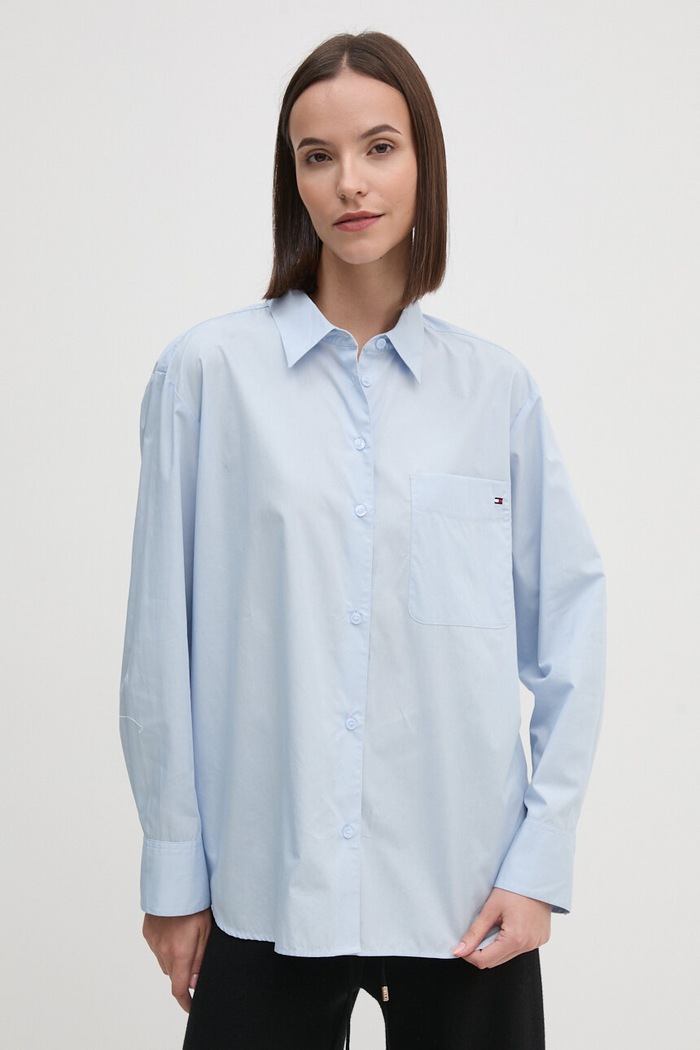 Pamučna košulja Tommy Hilfiger casual plava WW0WW45612