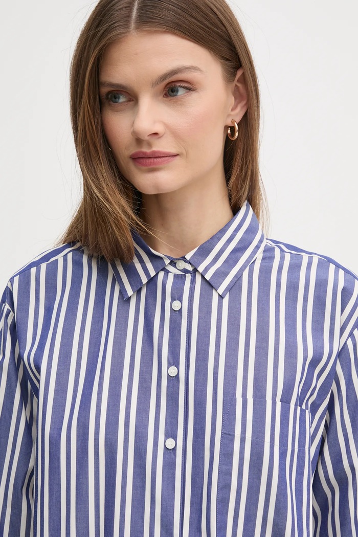 Bavlnená košeľa Tommy Hilfiger WW0WW45612 tmavomodrá