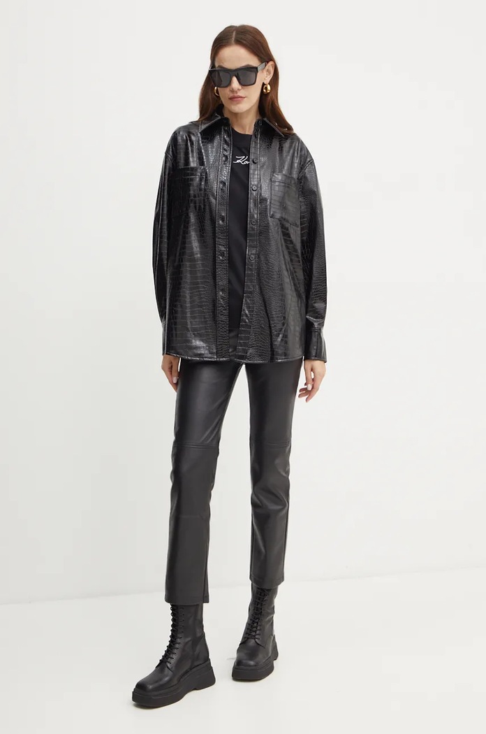 Košile Karl Lagerfeld 246W1613 černá AW24