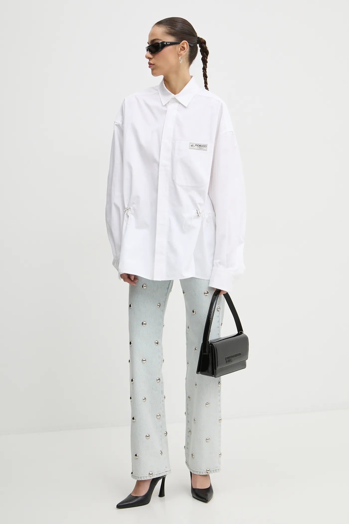 Fiorucci koszula bawełniana U01FMTLO230CO02WH01 biały AW24