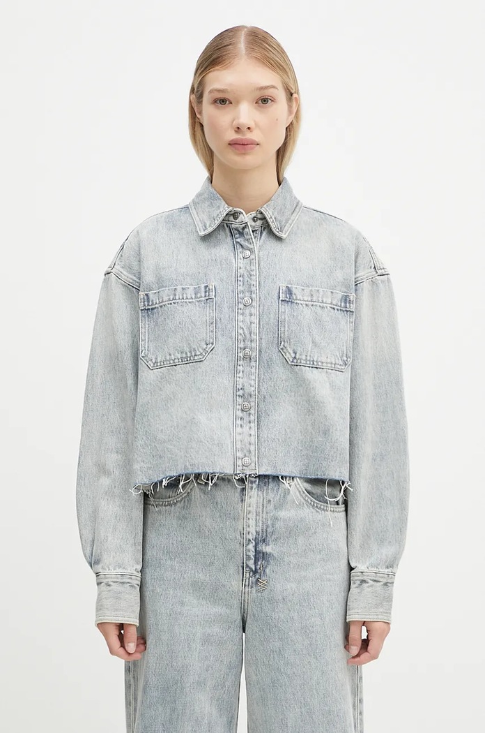 Τζιν μπουφάν KSUBI Cutaway Longsleeve Shirt Worn χωρίς μόνωση μπλε WPF24SH001