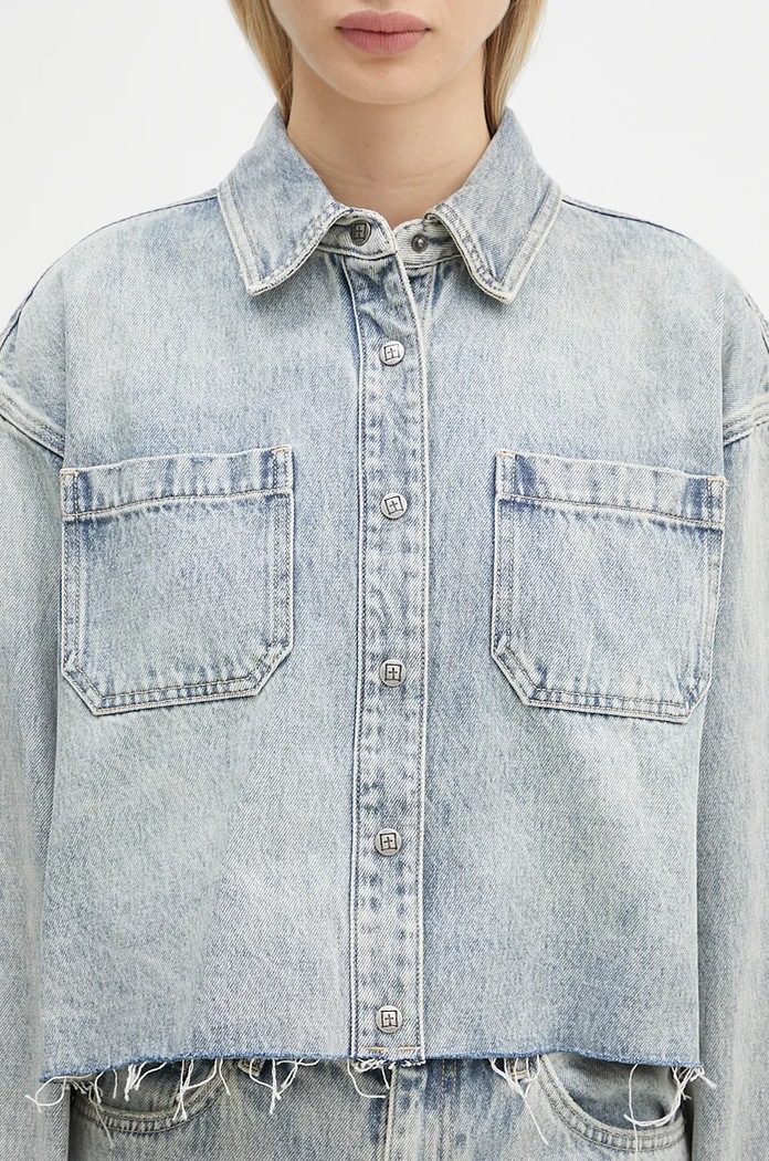 Τζιν μπουφάν KSUBI Cutaway Longsleeve Shirt Worn μπλε WPF24SH001