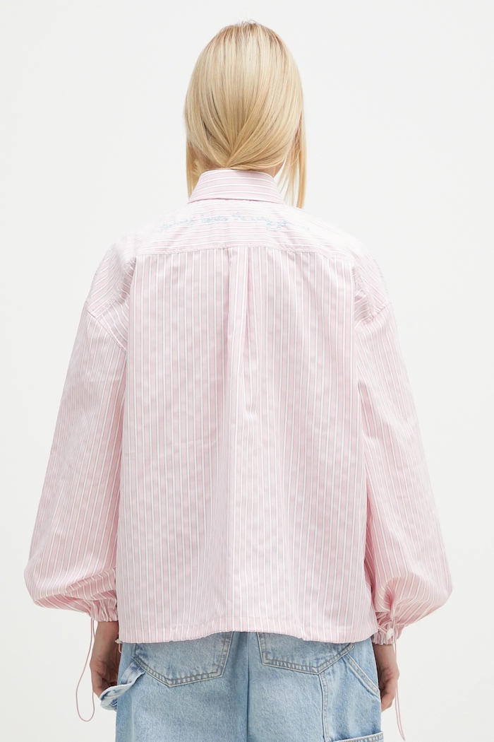 Odzież Fiorucci koszula bawełniana Elasticated Balloon Sleeve W01FPTLO170CO01PN03 różowy