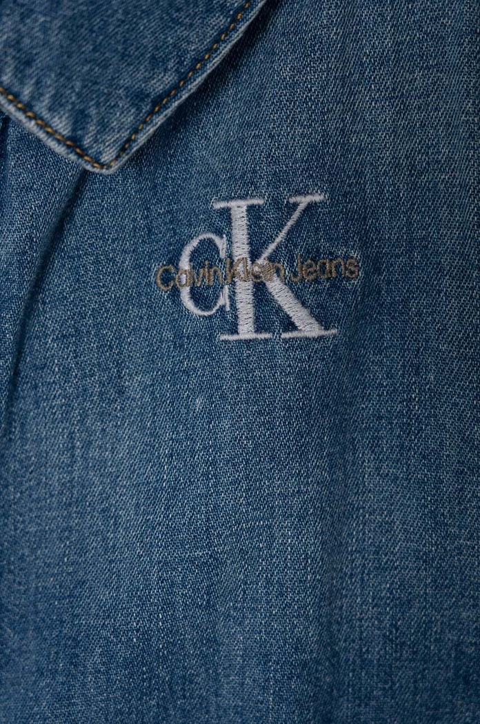 DÍVKA Dětská bavlněná košile Calvin Klein Jeans IG0IG02523.9BYH.104.116 modrá