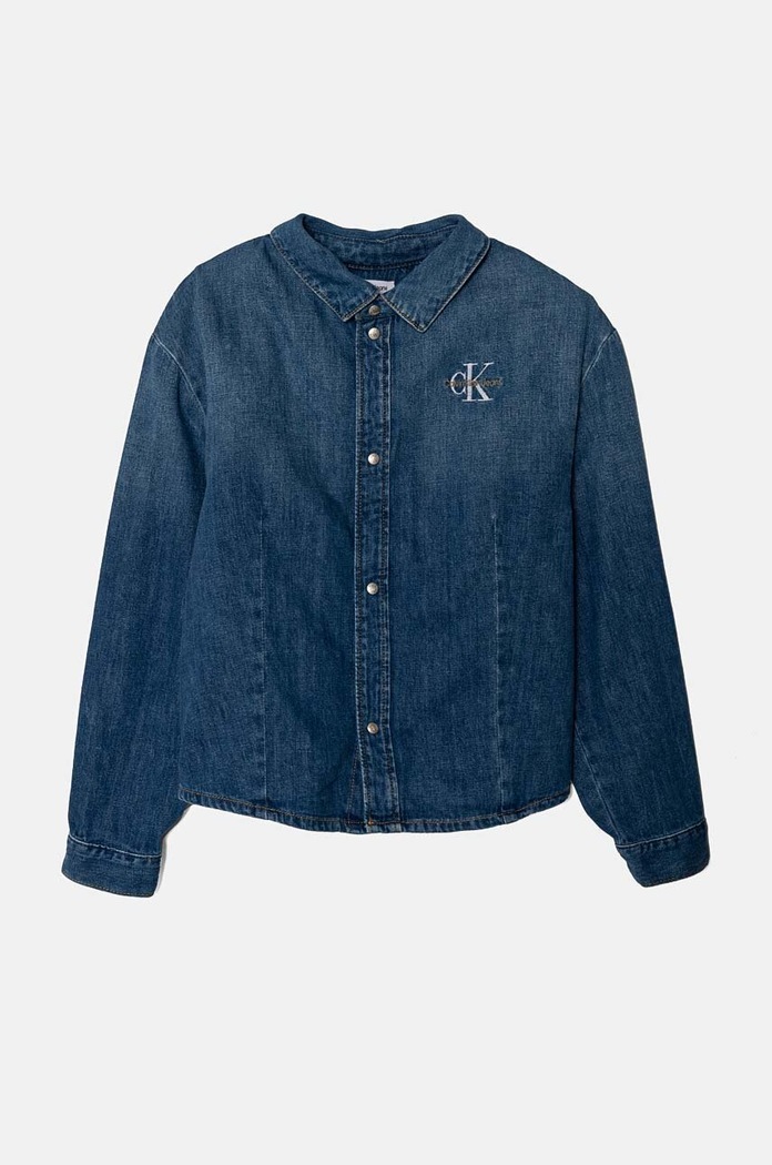 Calvin Klein Jeans camasa din denim pentru copii lung albastru IG0IG02523.9BYH.128.176
