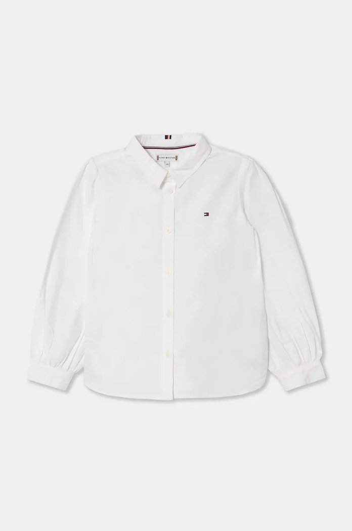 Dětská bavlněná košile Tommy Hilfiger dlouhý bílá KG0KG08106.9BYH.116.122