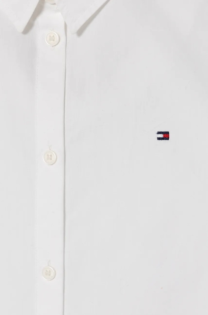 Djevojčice Dječja pamučna košulja Tommy Hilfiger KG0KG08106.9BYH.128.176 bijela