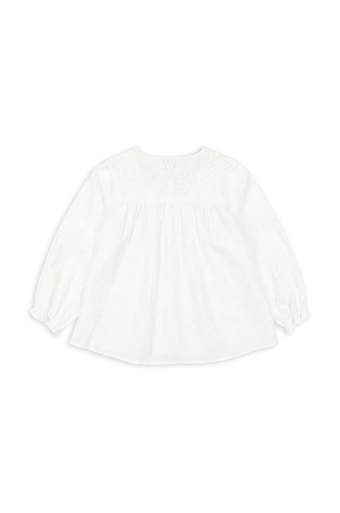 Девочка Детская хлопковая рубашка Konges Sløjd RILO COLLAR SHIRT GOTS KS101649 белый