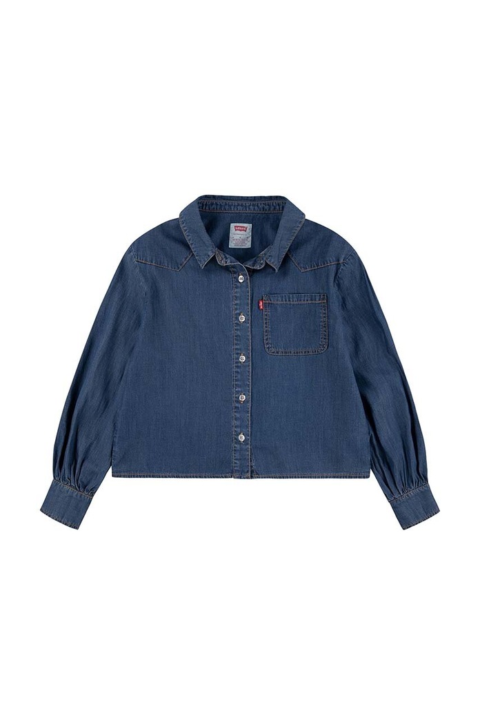 Παιδικό τζιν πουκάμισο Levi's L/S WESTERN DENIM SHIRT μακρύ μπλε 4EL063