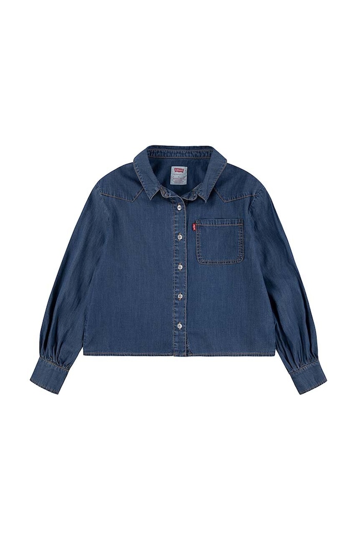 Παιδικό τζιν πουκάμισο Levi's L/S WESTERN DENIM SHIRT μακρύ μπλε 4EL063