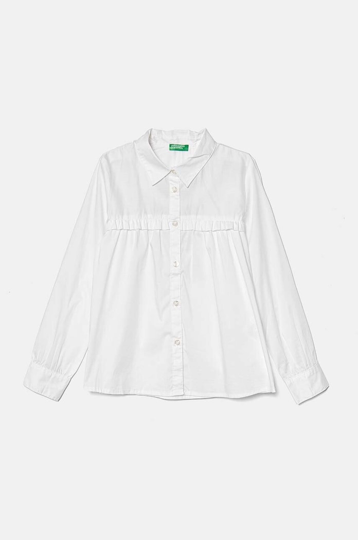 Detská košeľa United Colors of Benetton jemný vzor biela 5PKACQ00M.G.Repro.9BYH