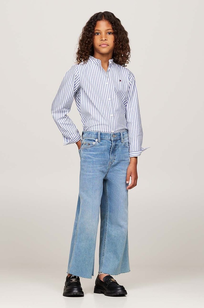 Dječja pamučna košulja Tommy Hilfiger plava KG0KG08230.9BYH.104.122