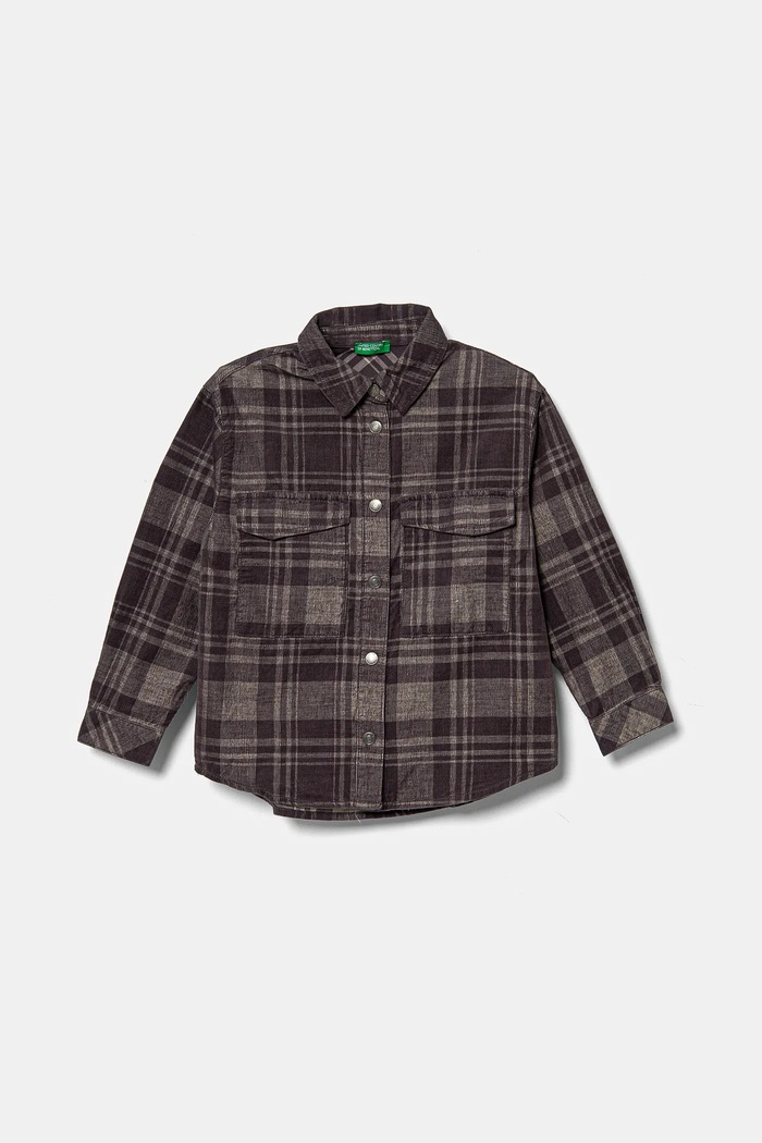 Dječja samtana košulja United Colors of Benetton casual smeđa 50VWCQ03L.G.Seasonal