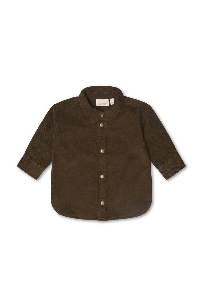 Детская хлопковая рубашка That's mine Frode shirt 117161 коричневый AW24