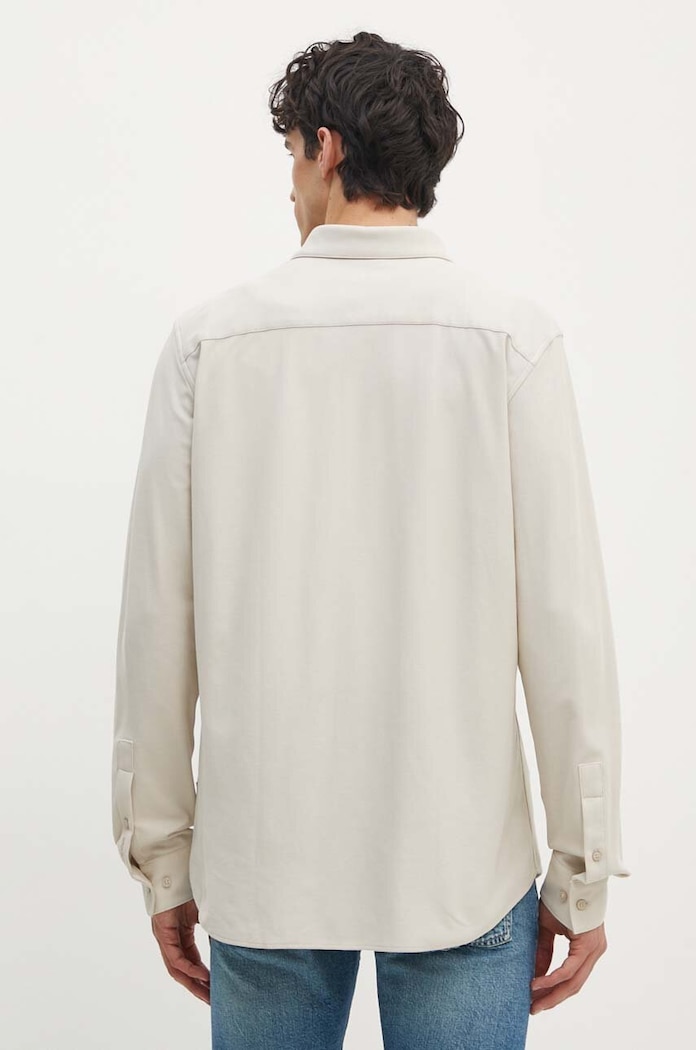 Bombažna srajca Calvin Klein bež K10K113311