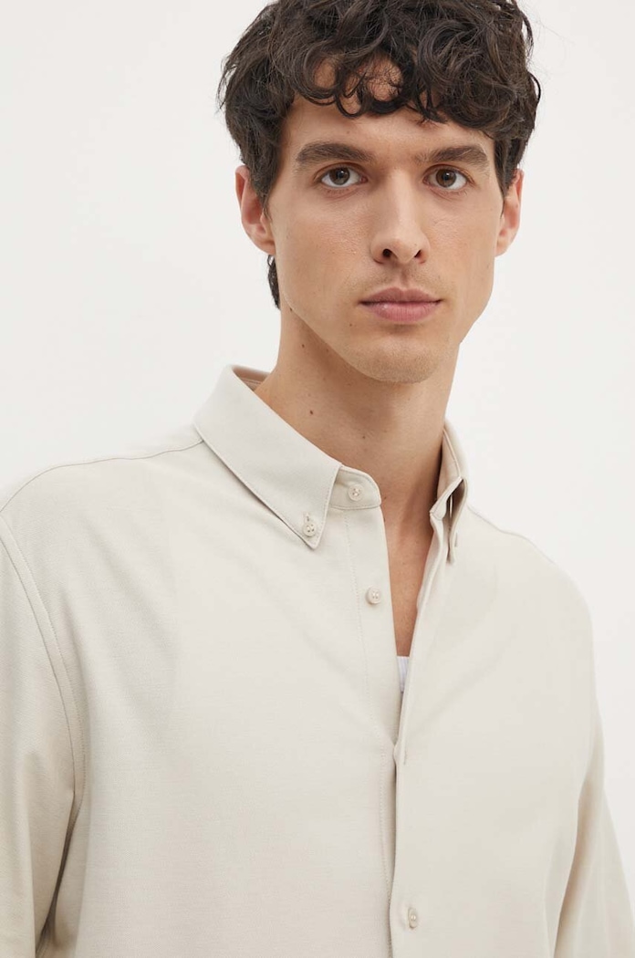 Bombažna srajca Calvin Klein K10K113311 bež