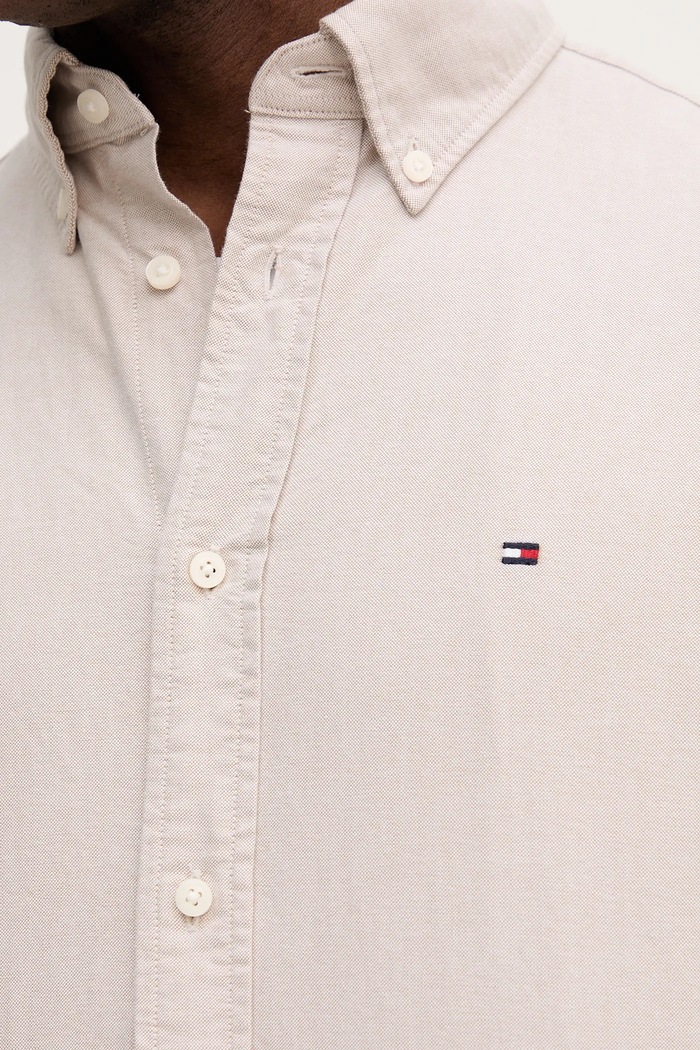 Bavlněná košile Tommy Hilfiger MW0MW35774 béžová