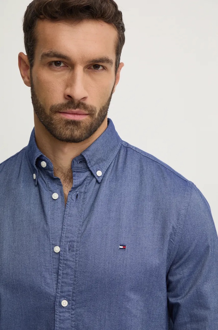 Bavlnená košeľa Tommy Hilfiger Tommy Hilfiger tmavomodrá MW0MW35774