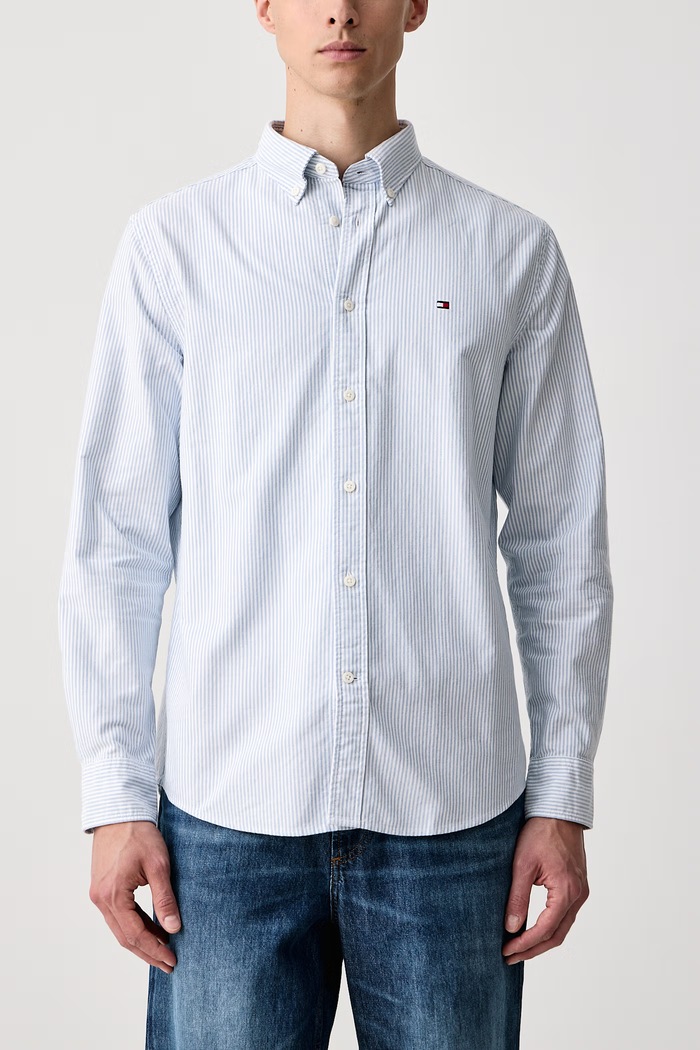 Koszula męska bawełniana Tommy Hilfiger MW0MW36238 niebieski