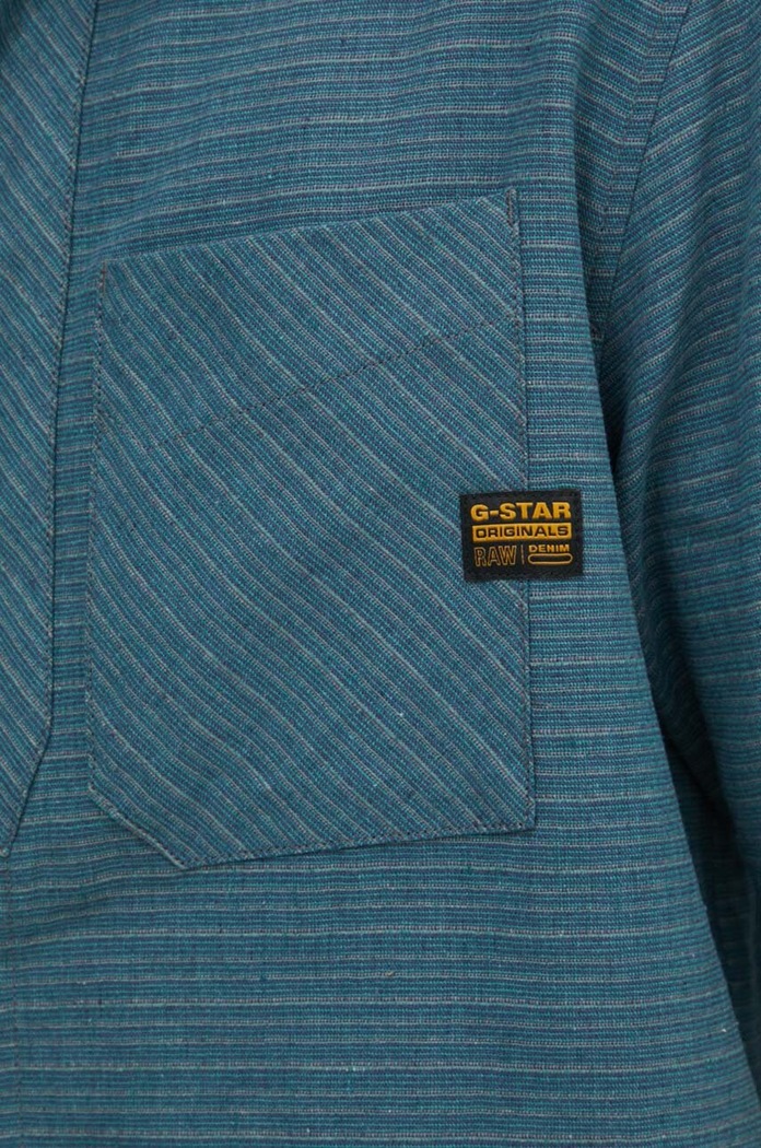 Lněná košile G-Star D24299.D533 tyrkysová AW24
