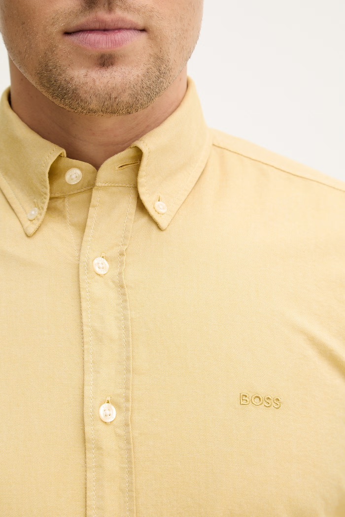 BOSS Orange cămașă din bumbac 50519707 galben