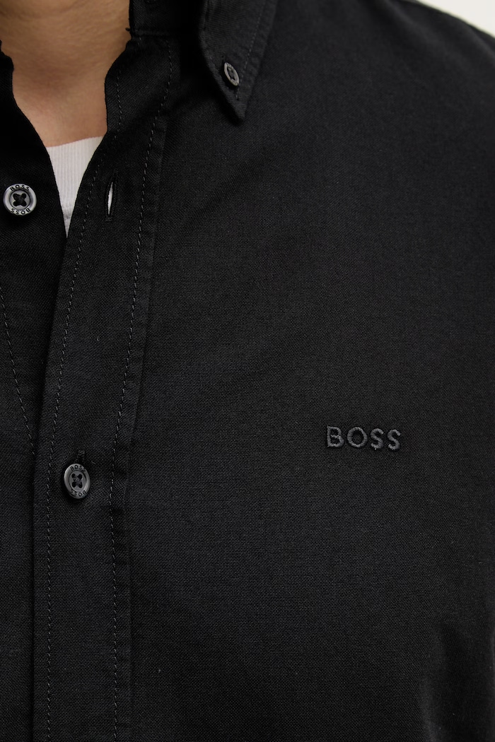 Bavlnená košeľa BOSS Orange 50519707 čierna
