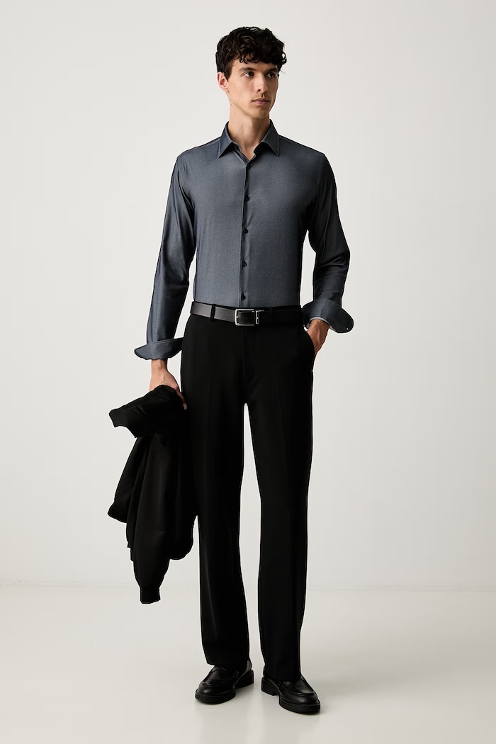 BOSS košeľa pánska 50503356 tmavomodrá AW24