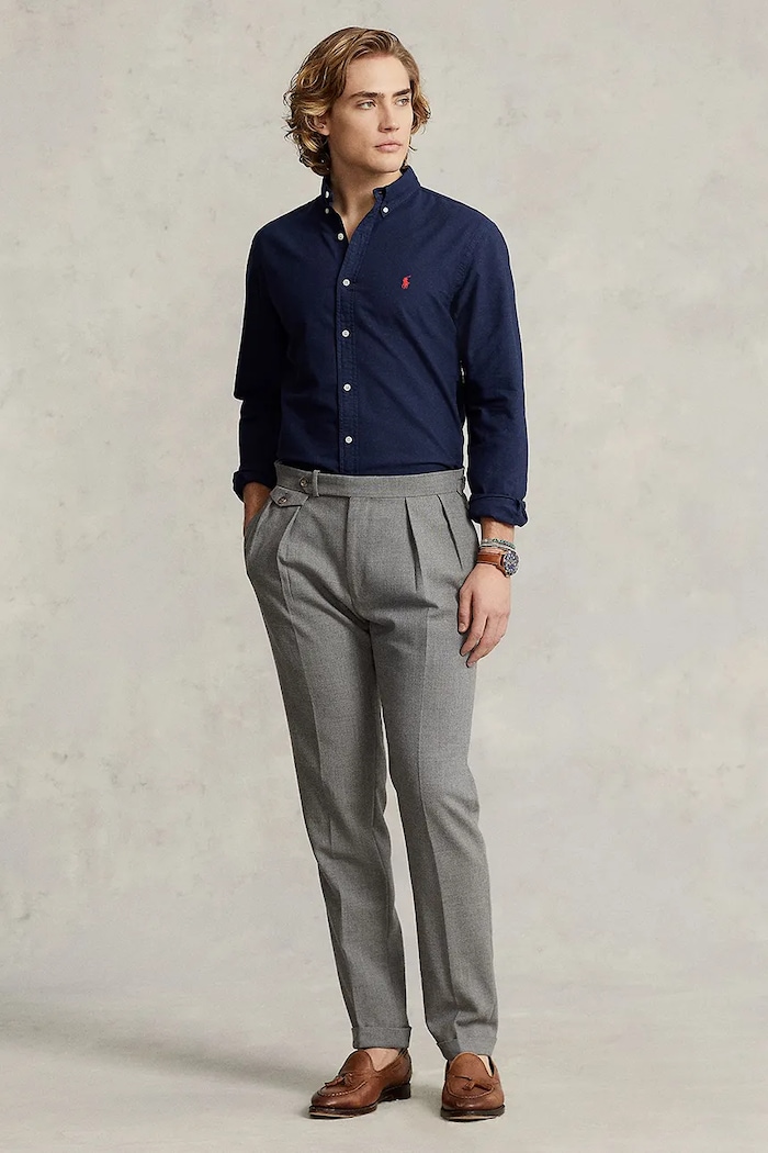 Odzież Polo Ralph Lauren koszula bawełniana 710767828 granatowy