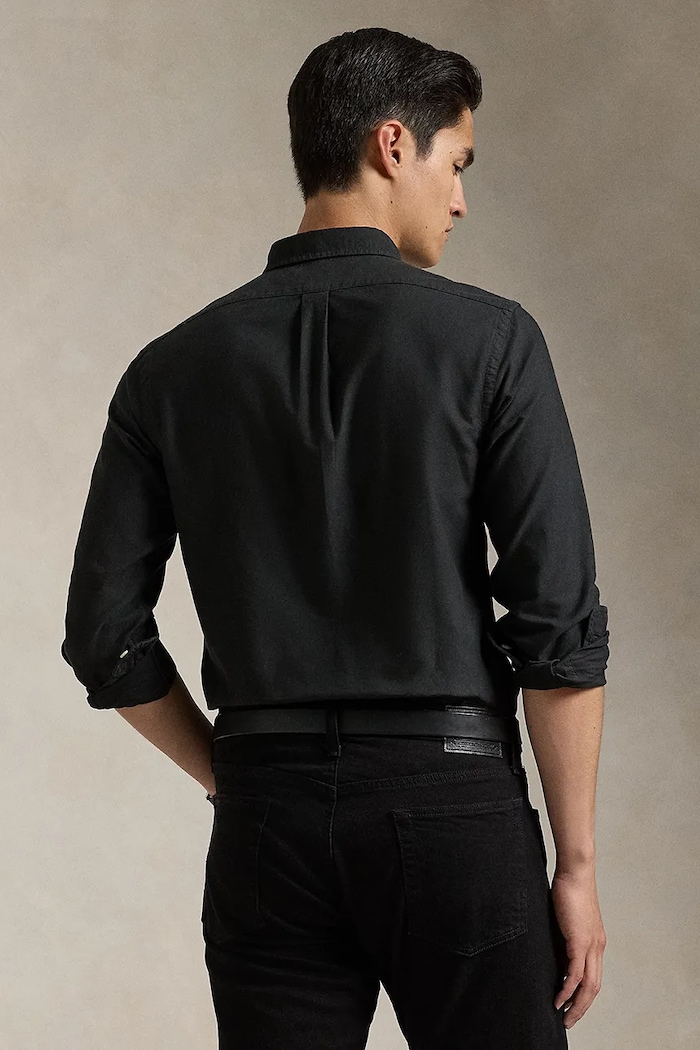 Bavlněná košile Polo Ralph Lauren 710767828 černá AW24