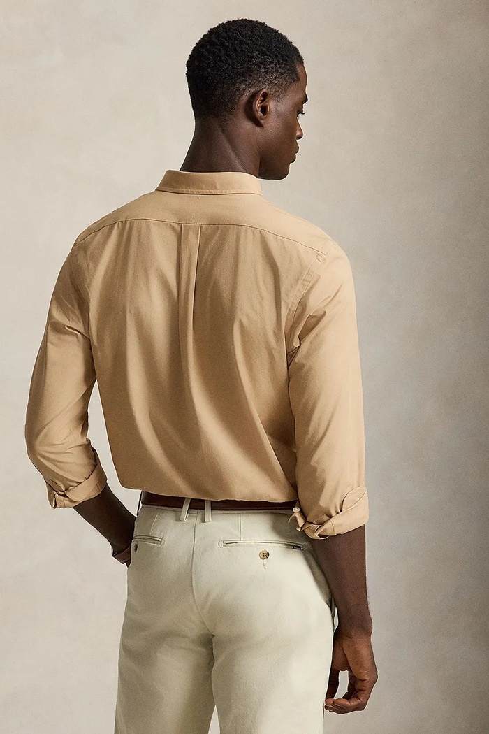 Polo Ralph Lauren koszula męska bawełniana z elastanem 710929348 brązowy NC24