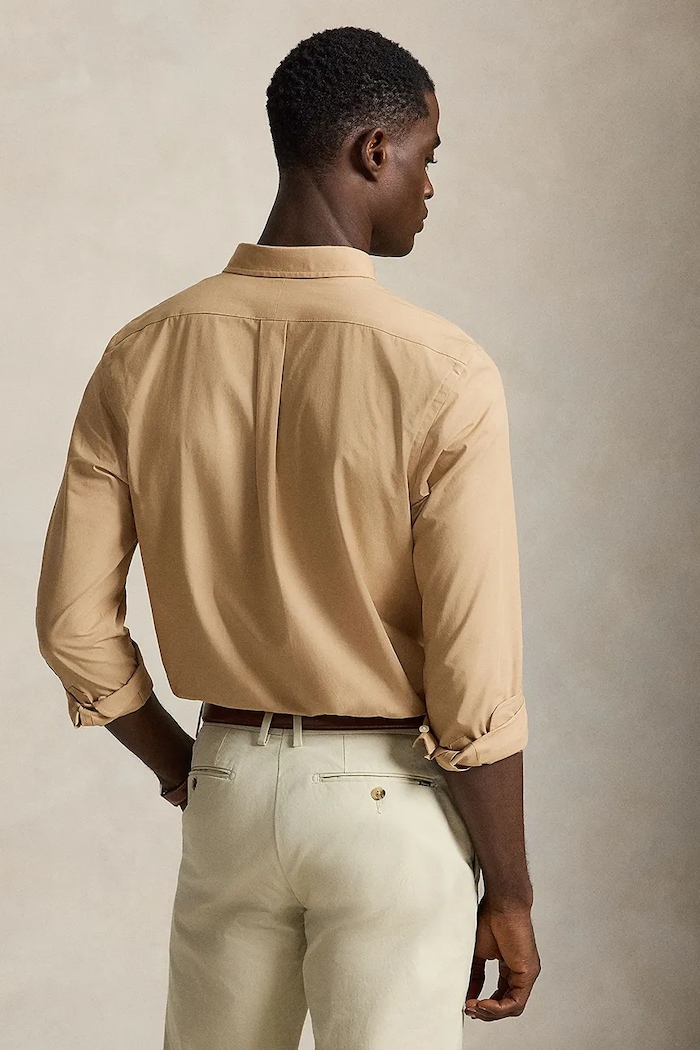 Polo Ralph Lauren koszula męska bawełniana z elastanem 710929348 brązowy NC24