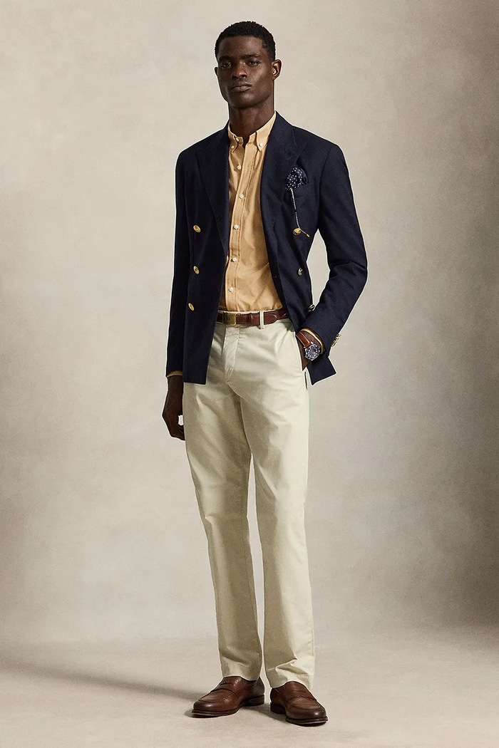 Odzież Polo Ralph Lauren koszula męska bawełniana z elastanem 710929348 brązowy