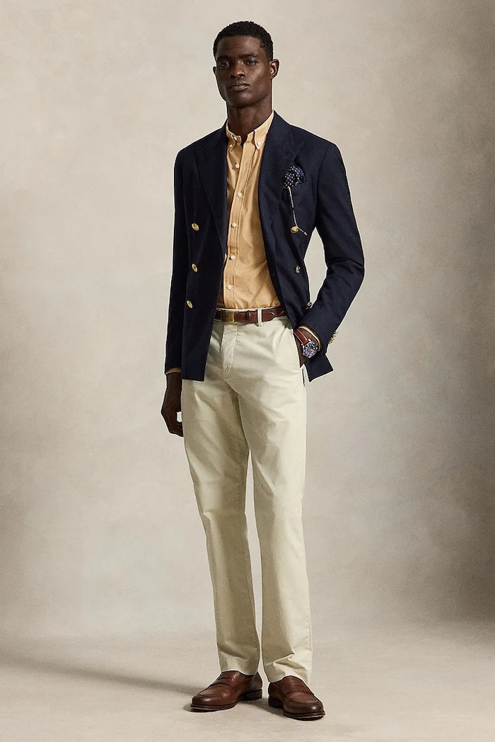 Odzież Polo Ralph Lauren koszula męska bawełniana z elastanem 710929348 brązowy