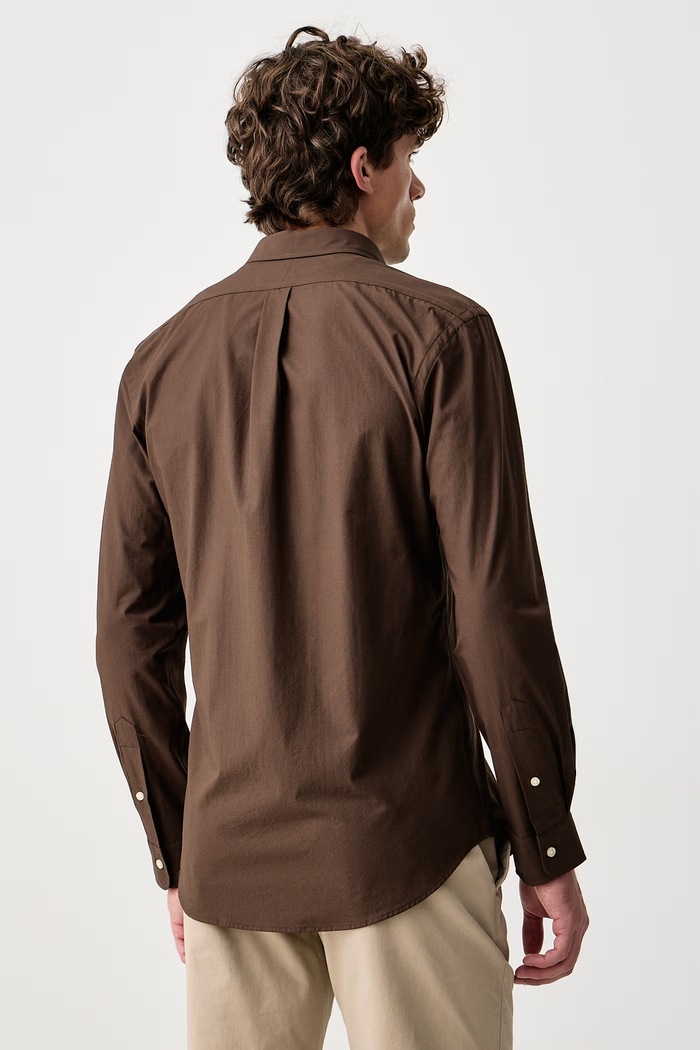 Odzież Polo Ralph Lauren Koszula męska bawełniana z elastanem 710929348 brązowy