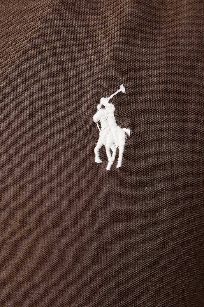 Koszula męska bawełniana z elastanem Polo Ralph Lauren brązowy 710929348