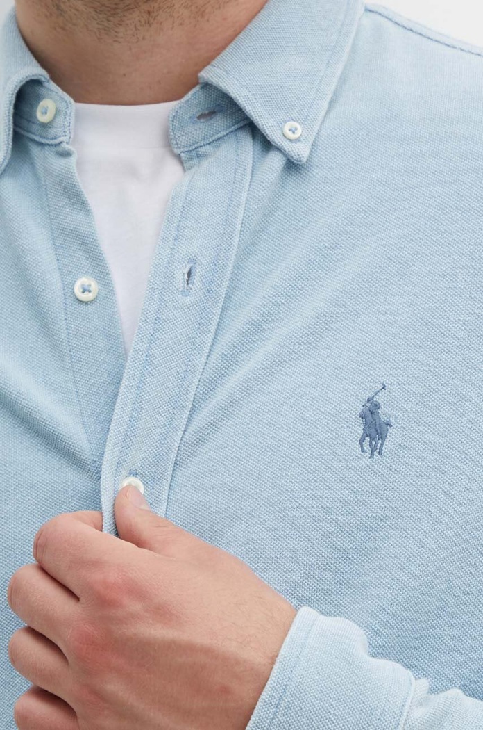 Polo Ralph Lauren koszula bawełniana 710942864 niebieski AW24