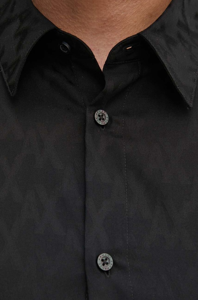 Bavlnená košeľa Armani Exchange 6DZCL1.ZN5XZ čierna AW24