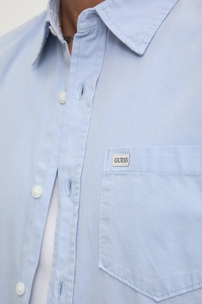Bavlnená košeľa Guess Jeans M4YH35.WGCF1 modrá SS26