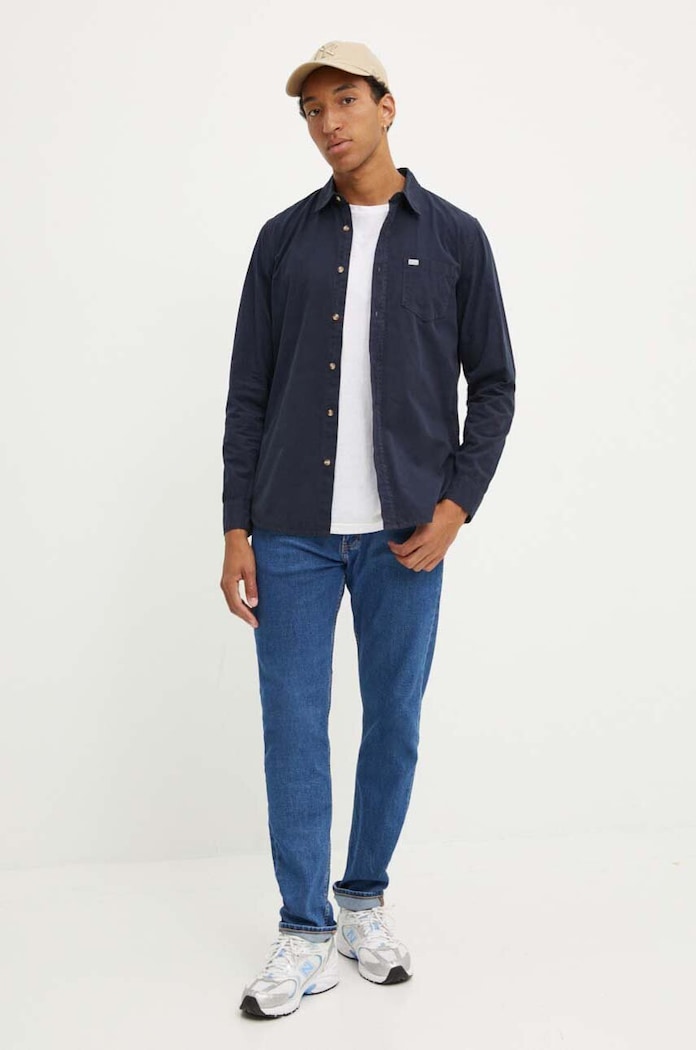 Bombažna srajca Guess Jeans M4YH35.WGCF1 mornarsko modra SS26