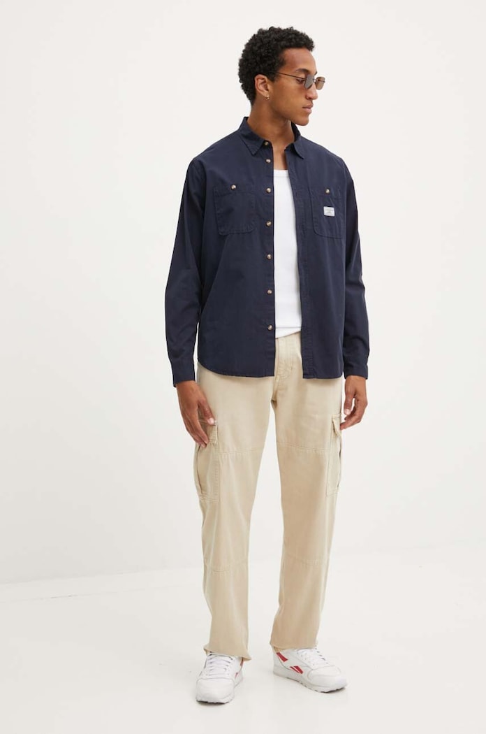 Guess Jeans camasa din bumbac M4YH37.WGCF1 bleumarin SS26