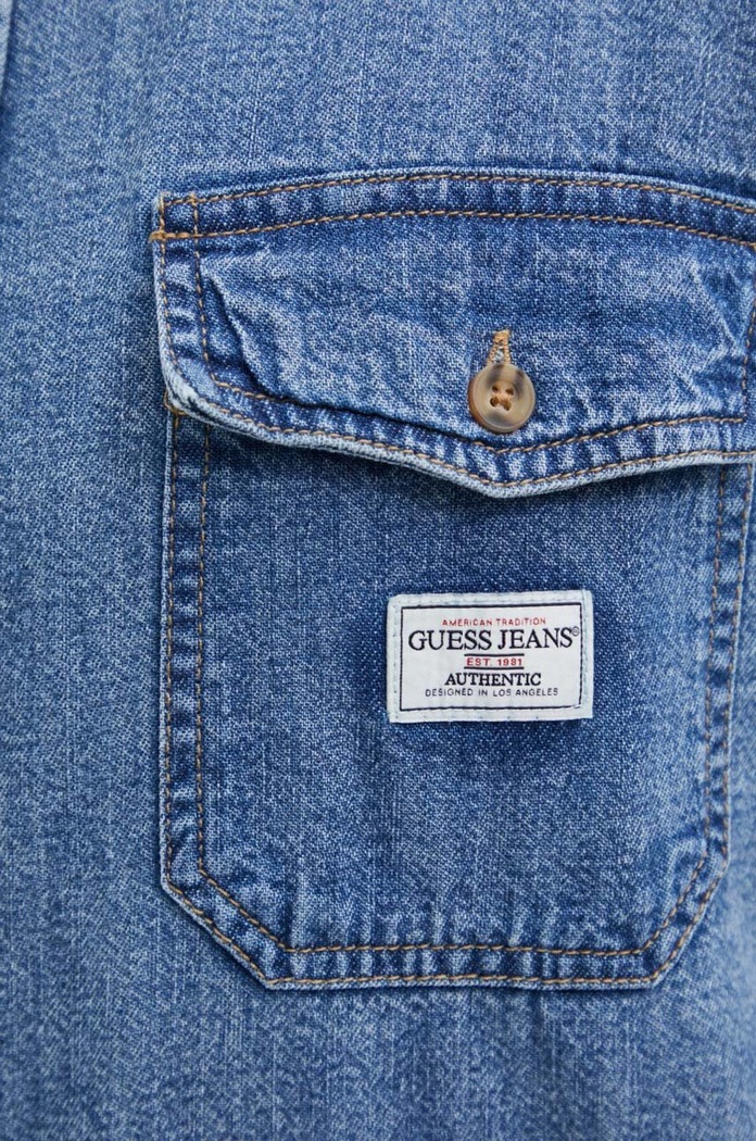 Guess Jeans camasa jeans M4YH56.D5EI2 albastru