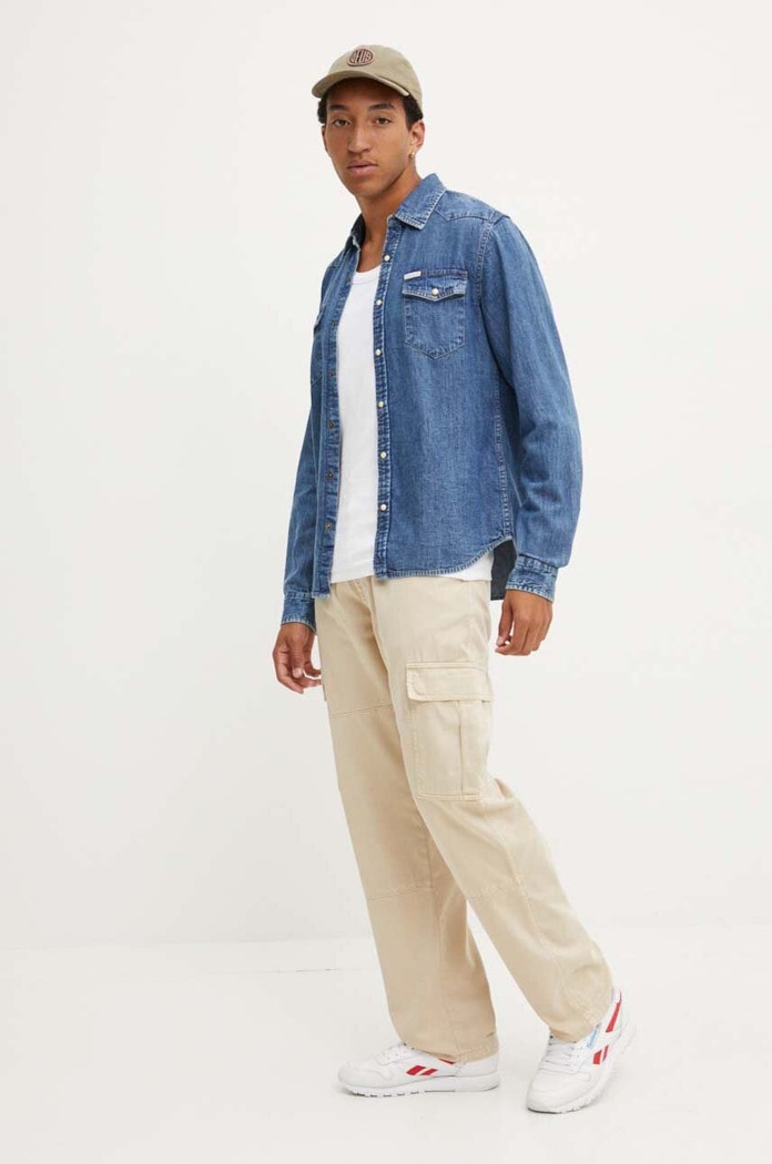 Rifľová košeľa Guess Jeans M4YH55.D5EI1 modrá AW24