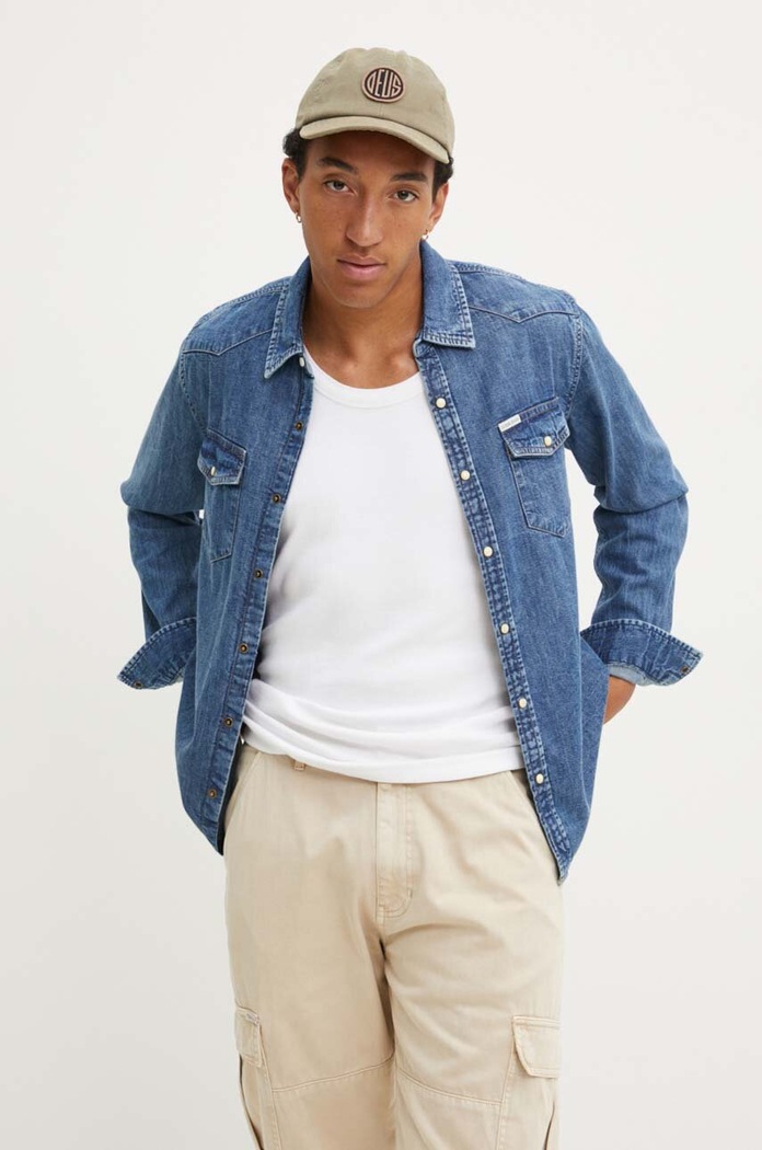 Rifľová košeľa Guess Jeans M4YH55.D5EI1 modrá